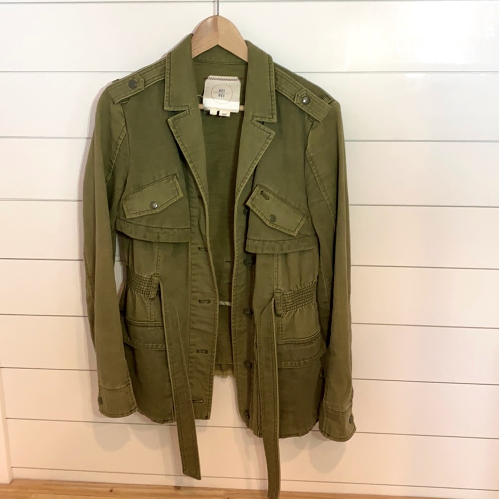 Women size small, cotton army green jacket